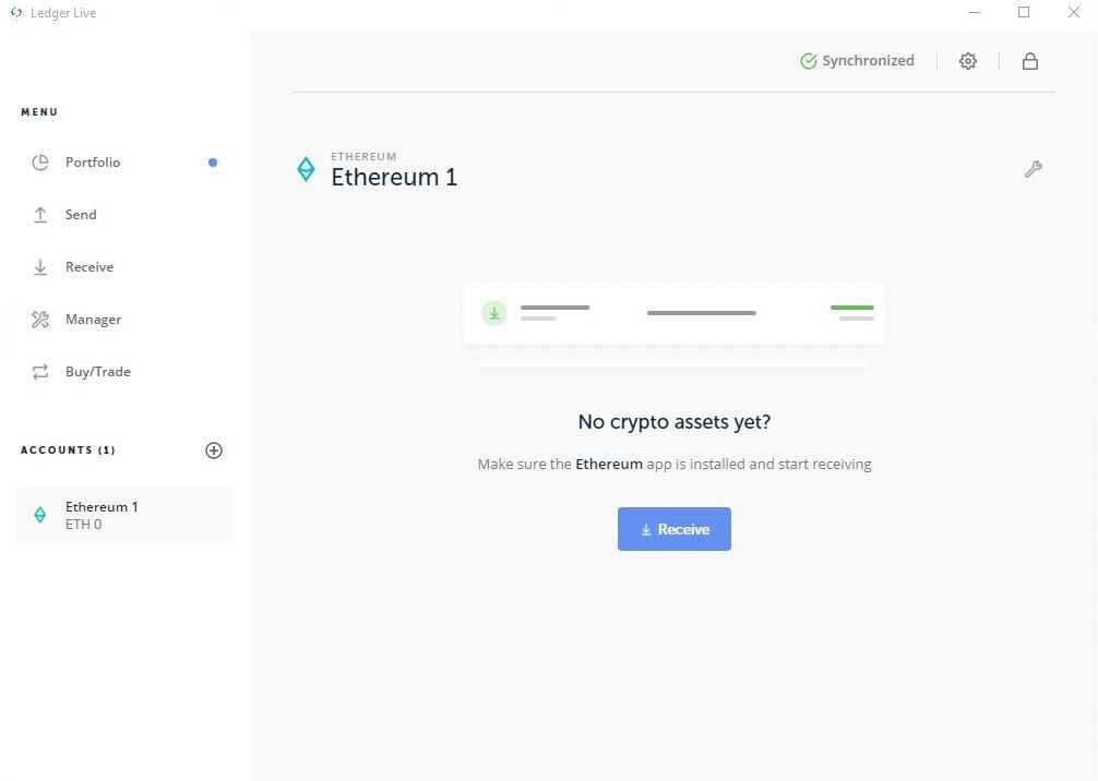 Recieve Ether in Ledger Nano S